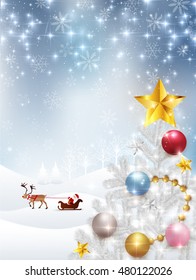 Christmas snow Santa background