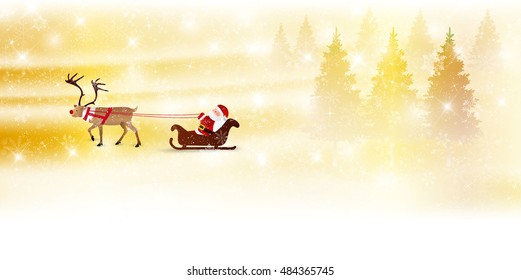 Christmas snow Santa background