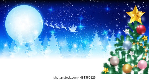 Christmas snow Santa background