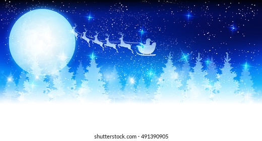 Christmas snow Santa background