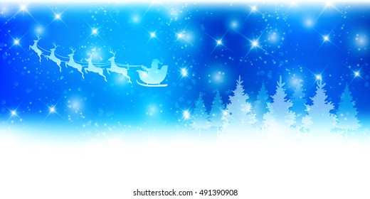 Christmas snow Santa background