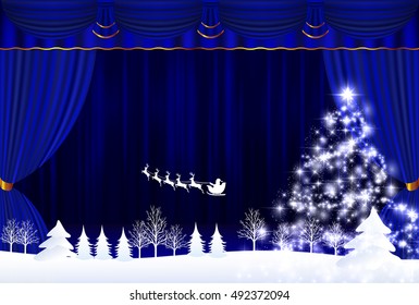 Christmas snow Santa background