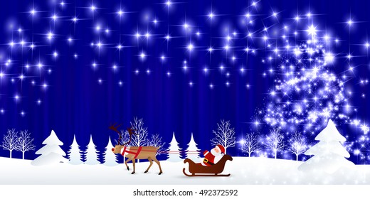 Christmas snow Santa background