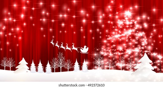 Christmas snow Santa background