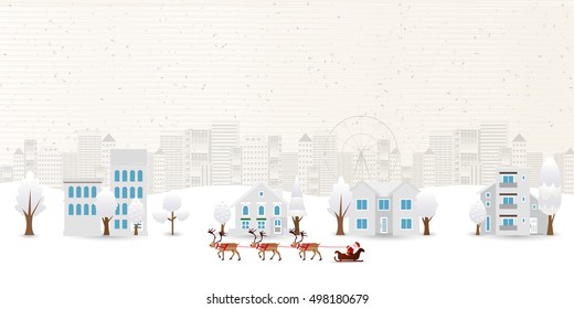 Christmas snow Santa background