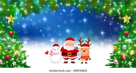 Christmas snow Santa background