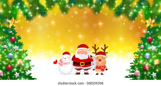 Christmas snow Santa background