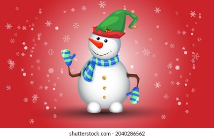 
Christmas snow with snowman illustration winter collection