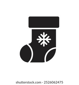Christmas Snow Sock Filled Icon Vector Illustration