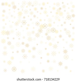 Christmas snow splash background of a random scatter snowflakes isolated on white. Snow explosion. Ice storm.