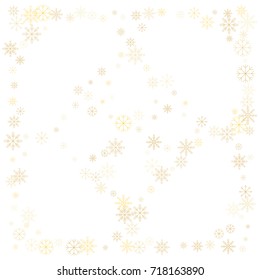 Christmas snow splash background of a random scatter snowflakes isolated on white. Snow explosion. Ice storm.