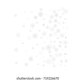 Christmas snow splash background of a random scatter snowflakes isolated on white. Snow explosion. Ice storm.