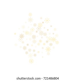 Christmas snow splash background of a random scatter snowflakes isolated on white. Snow explosion. Ice storm.