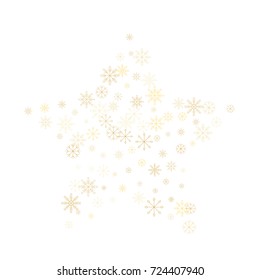 Christmas snow splash background of a random scatter snowflakes isolated on white. Snow explosion. Ice storm.