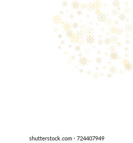 Christmas snow splash background of a random scatter snowflakes isolated on white. Snow explosion. Ice storm.