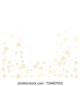 Christmas snow splash background of a random scatter snowflakes isolated on white. Snow explosion. Ice storm.