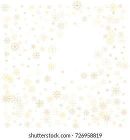 Christmas snow splash background of a random scatter snowflakes isolated on white. Snow explosion. Ice storm.