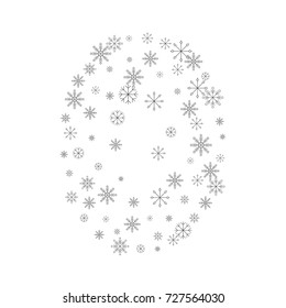 Christmas snow splash background of a random scatter snowflakes isolated on white. Snow explosion. Ice storm.