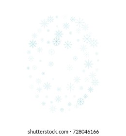 Christmas snow splash background of a random scatter snowflakes isolated on white. Snow explosion. Ice storm.
