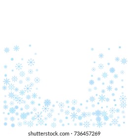 Christmas snow splash background of a random scattered isolated on white. 