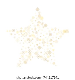 Christmas snow splash background of a random scatter snowflakes isolated on white. Snow explosion. Ice storm.