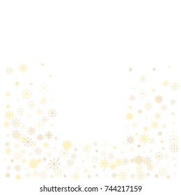 Christmas snow splash background of a random scatter snowflakes isolated on white. Snow explosion. Ice storm.