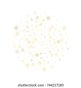 Christmas snow splash background of a random scatter snowflakes isolated on white. Snow explosion. Ice storm.