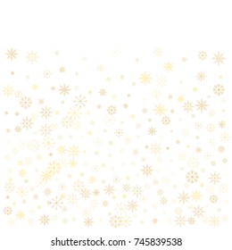 Christmas snow splash background of a random scatter snowflakes isolated on white. Snow explosion. Ice storm.