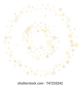 Christmas snow splash background of a random scatter snowflakes isolated on white. Snow explosion. Ice storm.