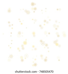 Christmas snow splash background of a random scatter snowflakes isolated on white. Snow explosion. Ice storm.