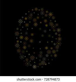 Christmas snow spray background of a random scatter snowflakes isolated on black. Snow explosion. Ice storm.