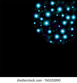 Christmas snow spray background of a random scatter snowflakes isolated on black. Snow explosion. Ice storm.