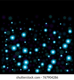 Christmas snow spray background of a random scatter snowflakes isolated on black. Snow explosion. Ice storm.