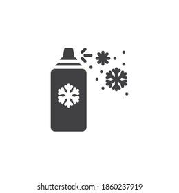 Icono vectorial del spray de nieve de Navidad. signo plano relleno para concepto móvil y diseño web. Icono de glifo de spray de nieve artificial. Símbolo, ilustración del logotipo. Gráficos vectoriales