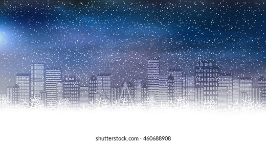 Christmas snow urban background