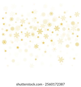 Christmas snow vector background. Falling snowflakes transparent decoration. New Year Holidays greeting card backdrop.