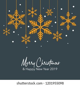 Christmas snow vector card background letter