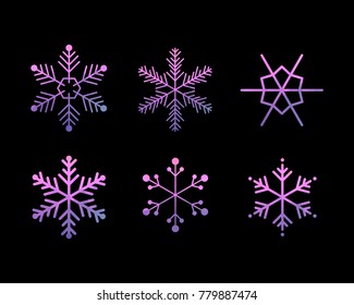 Christmas snow vector icon set.Abstract geometric background