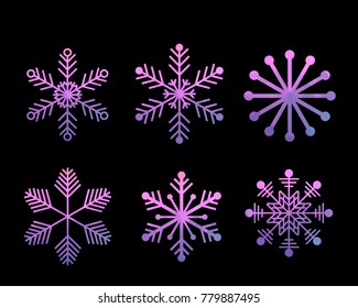 Christmas snow vector icon set.Abstract geometric background