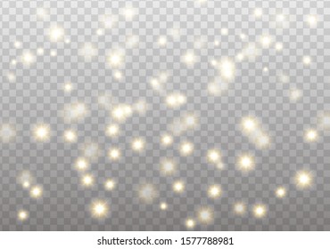 Christmas snow vector illustration. Falling snowflakes on transparent background.Falling white snow on transparent background.
