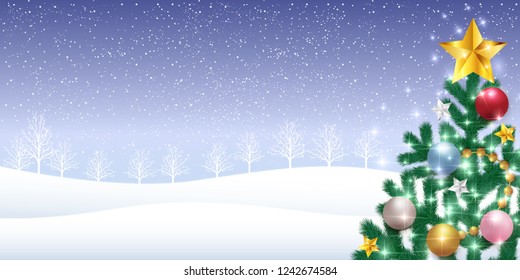Christmas snow Winter background