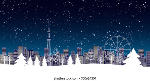 Christmas snow Winter background