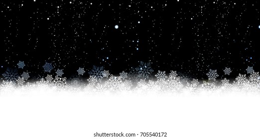 Christmas snow Winter background