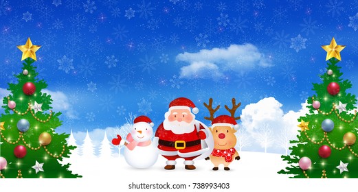 Christmas snow Winter background