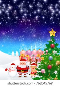 Christmas snow Winter background
