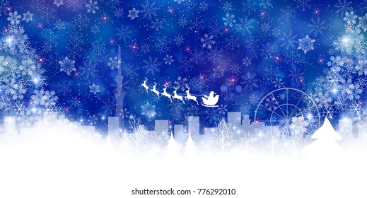 Christmas snow Winter background