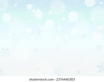 Nochebuena de invierno con luces de boquilla y copos de nieve
