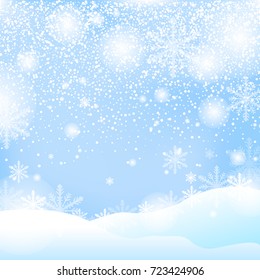 christmas snow and winter background vector illustration