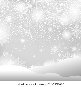 christmas snow and winter background vector illustration