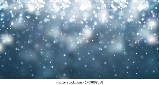 Christmas snow winter light background